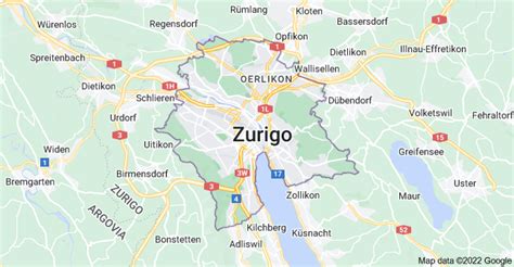 Mappa del Canton Zurigo evidenziando Männedorf e la città di Zurigo