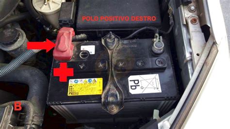 Batteria auto con poli positivo e negativo