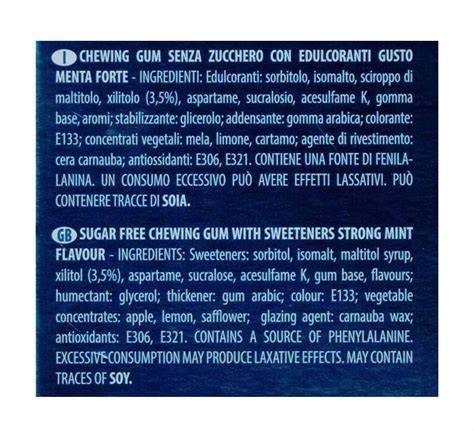 Ingredienti tipici di un chewing gum