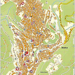 Mappa della città di Modica con evidenziate le concessionarie auto