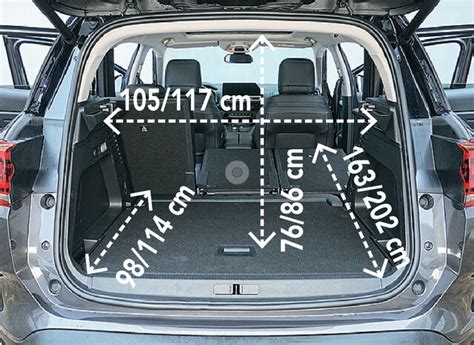 Schema della capacità del bagagliaio della Citroën C5 X con configurazioni diverse