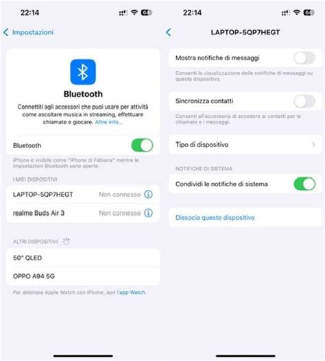 Icona Bluetooth e dispositivi associati
