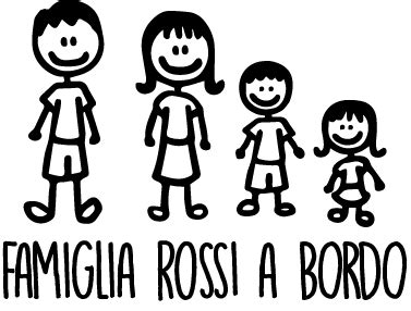 Dettaglio di un adesivo famiglia personalizzato con vari membri