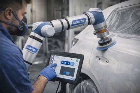 Cobot in azione per la carteggiatura automobilistica