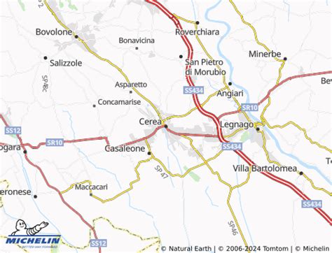 Mappa della zona di Cerea con evidenziata la posizione di Centrauto 2000 S.p.a.