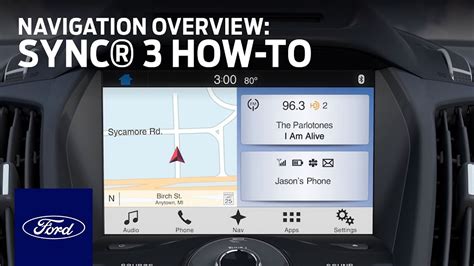 Ford SYNC 3 display showing navigation with live traffic
