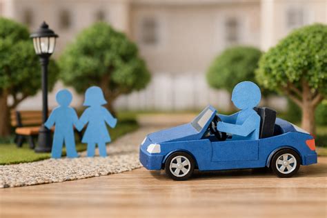 Immagine stilizzata di un dipendente che usa l'auto aziendale per scopi personali