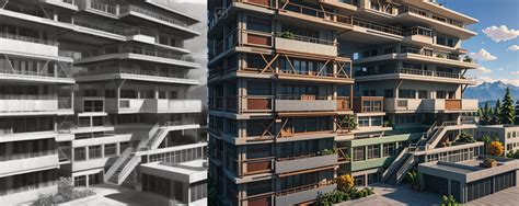 Modello 3D di un edificio futuristico progettato da Clerici