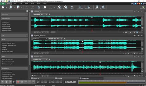 interfaccia di un software di editing audio professionale con tracce vocali