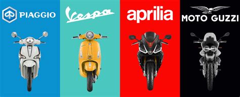 Loghi storici dei marchi Piaggio: Piaggio, Vespa, Ape, Aprilia, Moto Guzzi