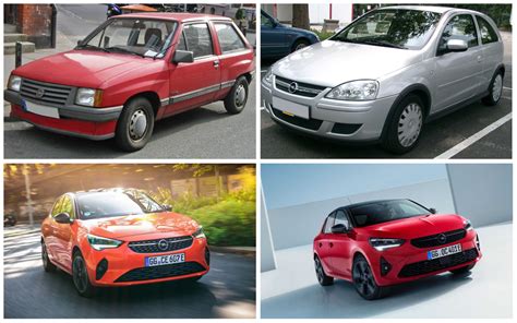 Immagine comparativa di due generazioni di Opel Corsa
