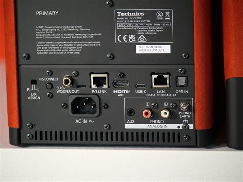 Connessioni posteriori dell'Audiolab M-DAC