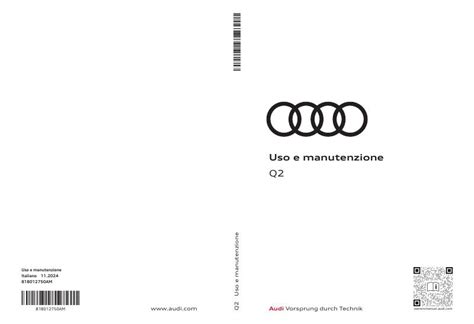 Manuale proprietario Audi con spazio per il codice radio