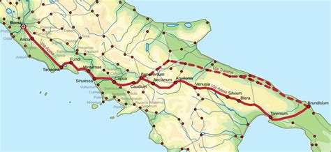 Mappa della Via Appia con indicazione dei tratti più soggetti a incidenti