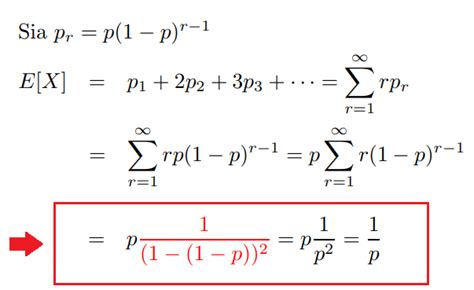 Schema che illustra la distribuzione geometrica