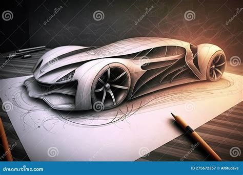 Rendering di auto futuristica con linee aerodinamiche