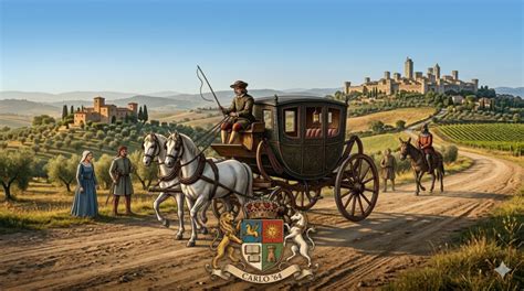 Illustrazione storica di carrozze a cavallo