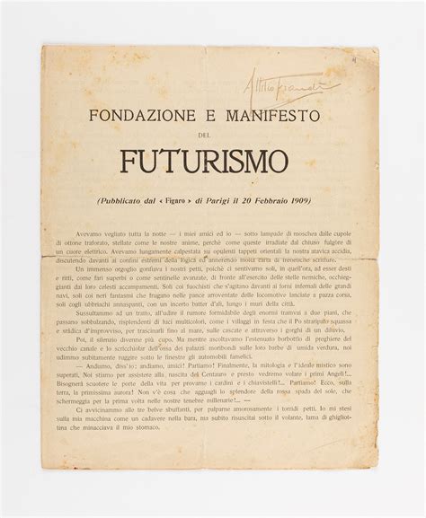 Manifesto del Futurismo, 1909