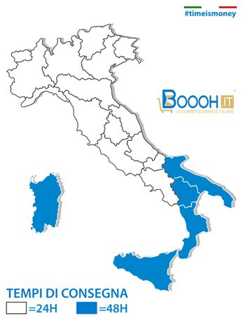 Mappa delle tempistiche di consegna dei corrieri in Italia