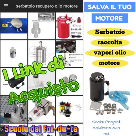 Schema di un sistema di recupero vapori olio con catch can e separazione olio/aria