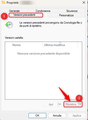 Finestra delle proprietà di una cartella con la scheda 