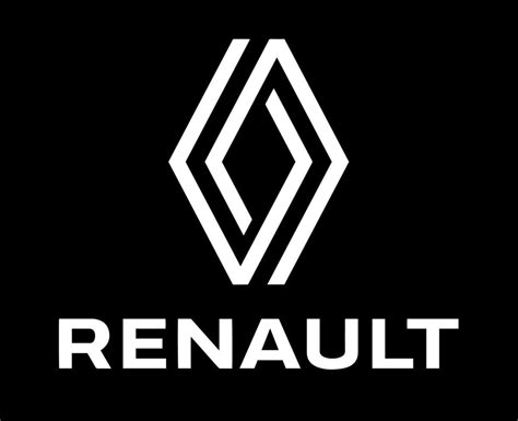 Logo Renault con sfondo sfocato di veicoli ibridi
