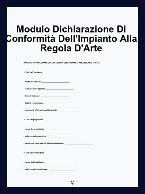 Certificato di installazione a regola d'arte