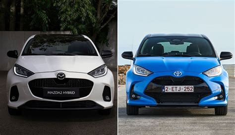 Confronto estetico tra Mazda 2 Hybrid e Toyota Yaris