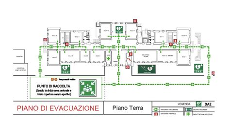 Mappa con indicazione del percorso di emergenza