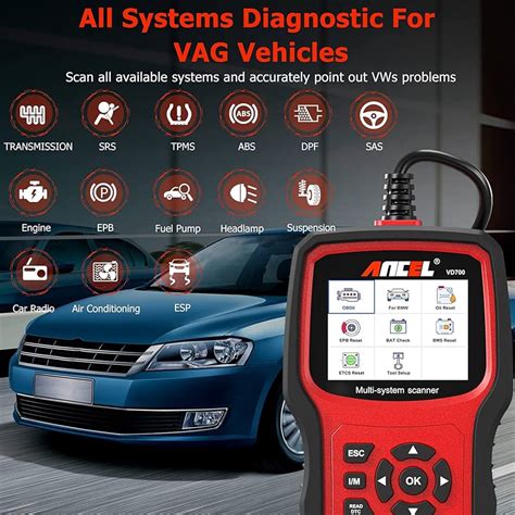 Strumento diagnostico OBD-II collegato a un veicolo