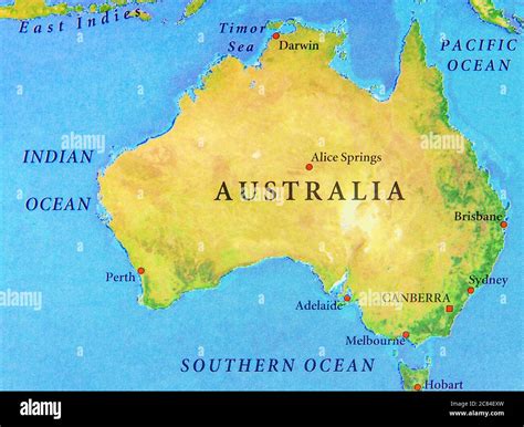 Mappa dell'Australia con evidenziata Sydney
