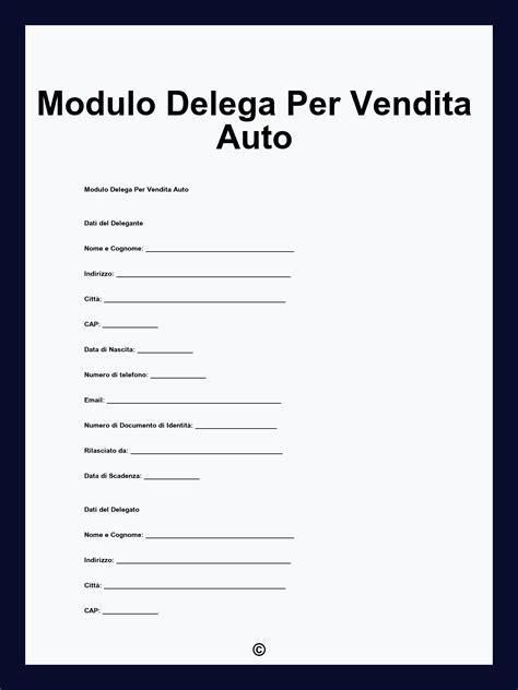 Modulo di delega per pratiche auto