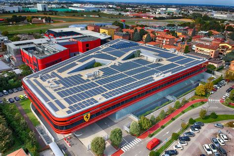 Panorama di Maranello con le fabbriche Ferrari