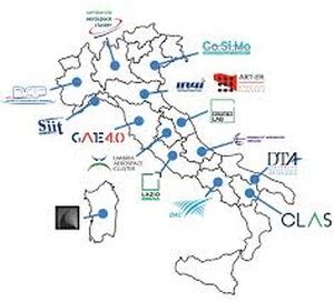 Mappa dei distretti aerospaziali in Italia