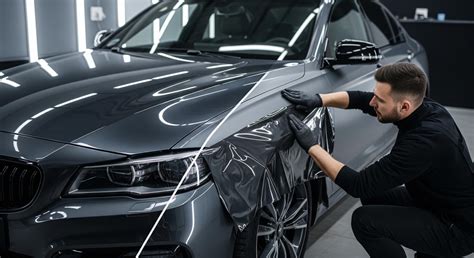 Un'officina moderna a Belvidere che mostra un SUV in fase di personalizzazione con wrapping e oscuramento vetri