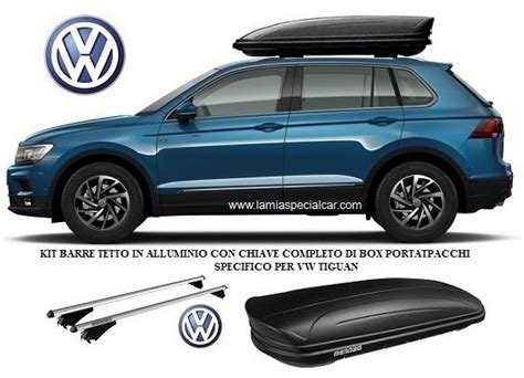 Volkswagen Tiguan con barre portatutto e box tetto