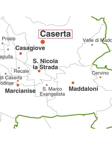 Mappa della provincia di Caserta con indicazione delle aree interessate dalle indagini
