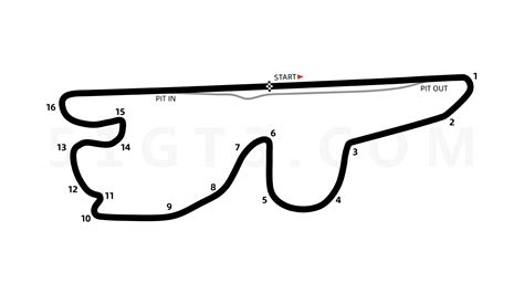 Il layout del Fuji Speedway con le sue curve distintive.