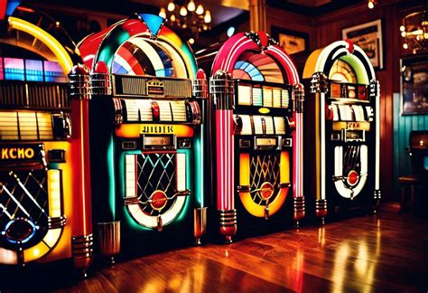 Un jukebox vintage in un ambiente retrò
