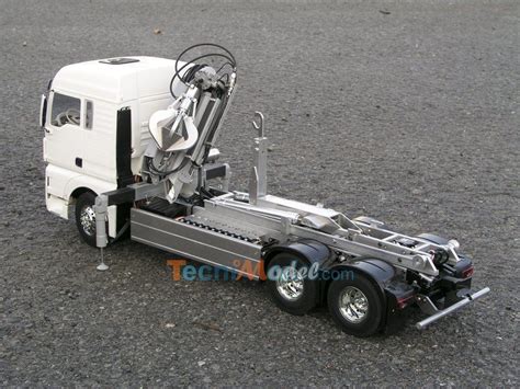 Tamiya RC truck chassis with detailed steering components