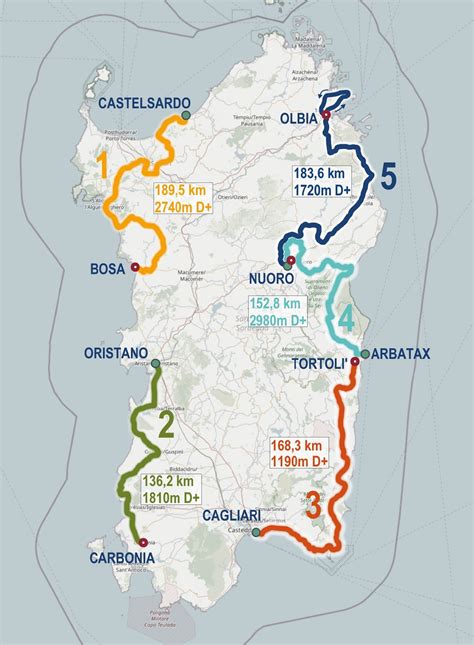 Mappa del percorso del Rally d'Italia Sardegna 2004