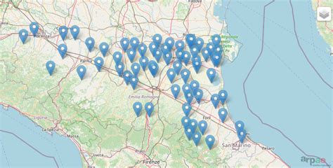 Mappa delle stazioni di servizio in Emilia-Romagna