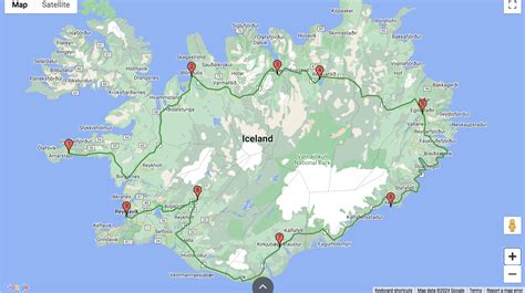 Mappa dell'Islanda con la Ring Road evidenziata