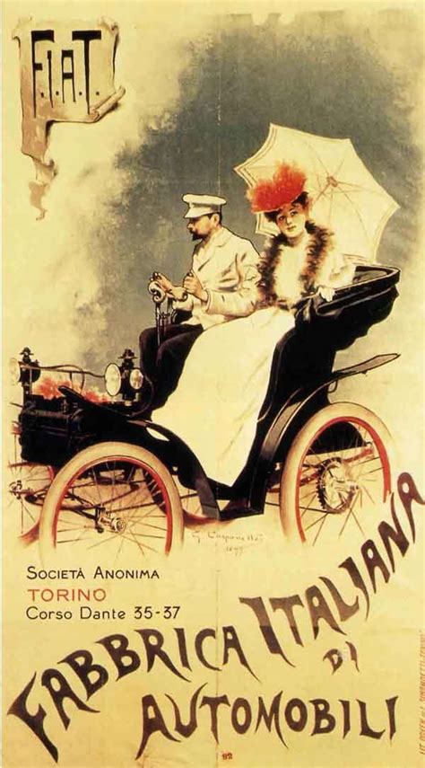 Manifesto pubblicitario d'epoca della Fiat Topolino