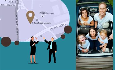 Famiglia che ritira un'auto a noleggio