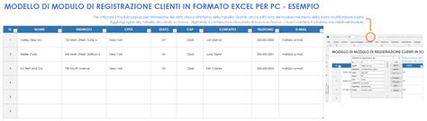 Illustrazione di un modulo di registrazione online