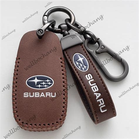 Portachiavi in pelle con logo Subaru