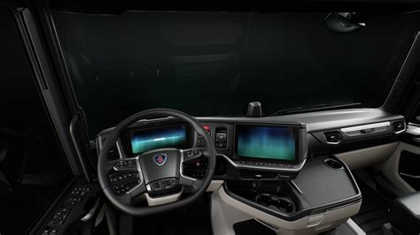 Interno cabina Scania Super con interfaccia digitale