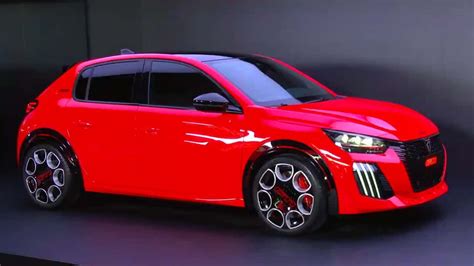 Dettaglio della linea rossa sui passaruota della Peugeot E-208 GTi