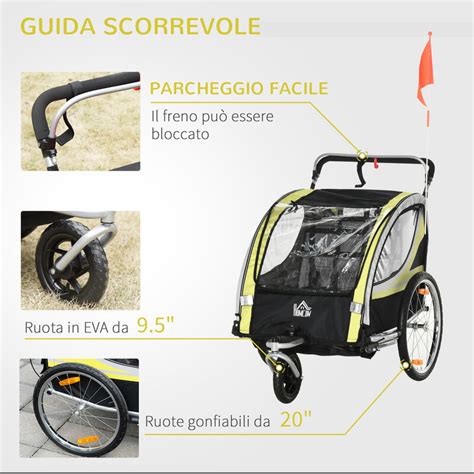 Bici ibrida con rimorchio per bambini